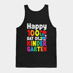 Happy 100th Day of Kindergarten Teacher or Student 100 Days Tank Top